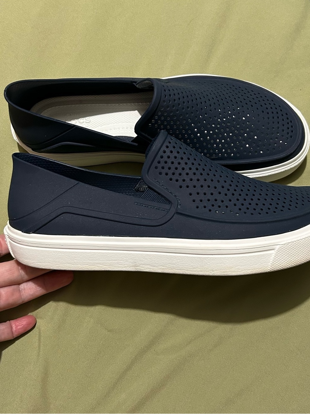 CROCS Slip-On Perforated Casual Sneakers - Navy